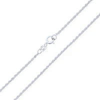 Bling Jewelry Thin 2MM 030 Gauge Strong .925 Sterling Silver Rope Link Chain Necklace
