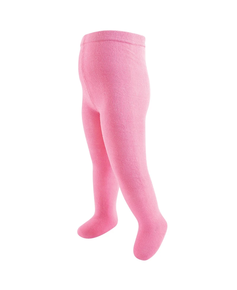 Touched by Nature Toddler and Kids Girl Organic Cotton Tights, Coral Charcoal, 7-10 Years