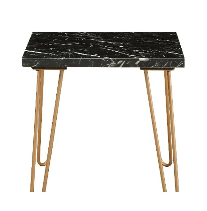 Modern Faux Marble Side Table for Small Spaces and Accent Use