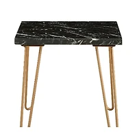 Modern Faux Marble Side Table for Small Spaces and Accent Use