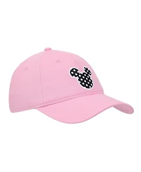 Disney Men's Mickey & Minnie Mouse Polka Dot Ears Pink Unstructured Baseball Cap