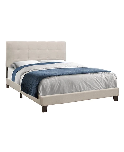 Upholstered Bed Frame with Padded Headboard for Bedroom Comfort