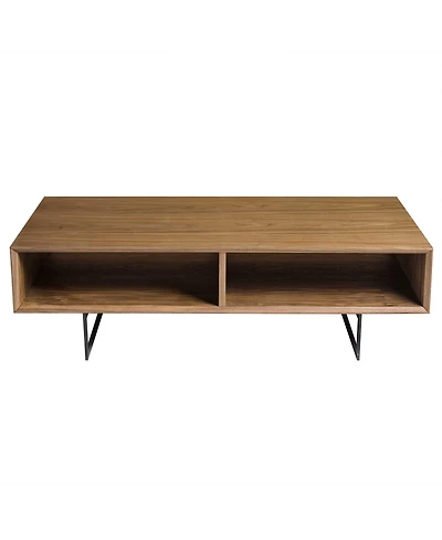Sturdy Metal Coffee Table with Dual Shelves for Extra Storage