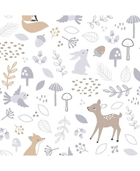 Bedtime Originals Deer Park White/Gray Woodland Animals Baby Fitted Crib Sheet
