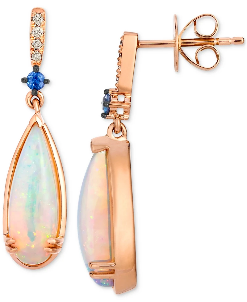 Le Vian Neopolitan Opal (2 ct. t.w.), Blueberry Sapphire (1/20 ct. t.w.) & Nude Diamond (1/20 ct. t.w.) Drop Earrings in 14k Rose Gold