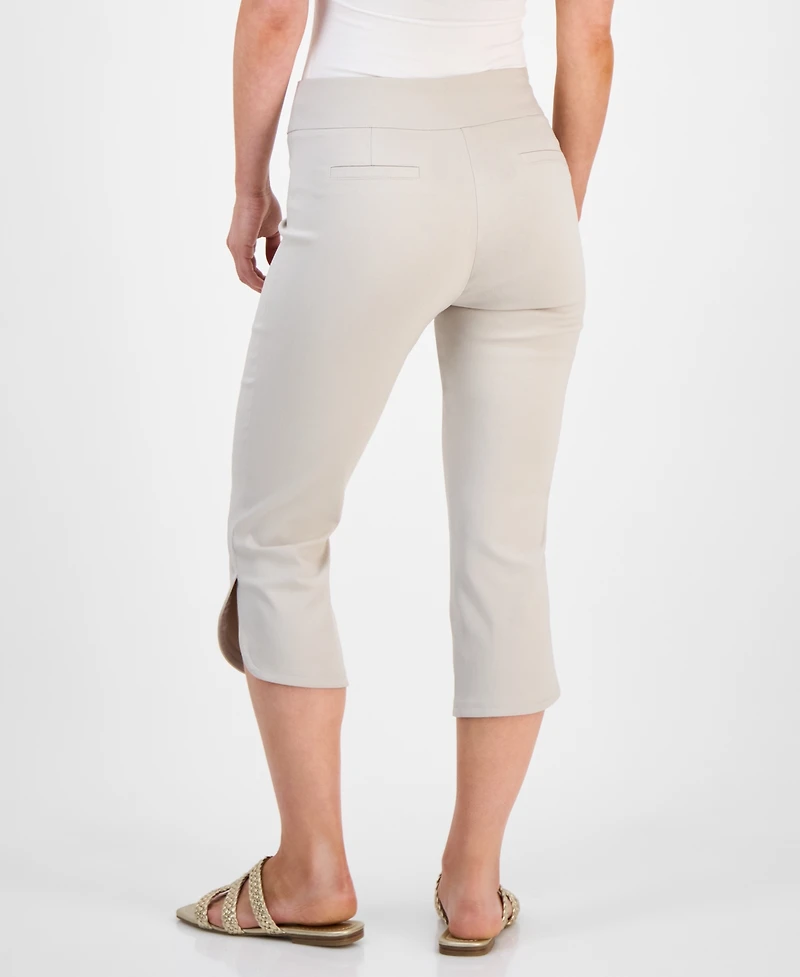 Jm Collection Petite Split-Hem Pull-On Capri Pants, Exclusively at Macy's