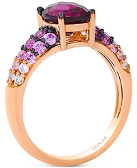 Le Vian Raspberry Rhodolite (2-1/4 ct. t.w.), Pink Sapphire Ombre (3/4 ct. t.w.) & White Sapphire (1/10 ct. t.w.) Ring in 14k Rose Gold