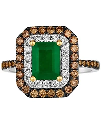 Le Vian Costa Smeralda Emeralds (1-1/5 ct. t.w.) & Diamond Double Halo Ring in 14k Two-Toned Gold