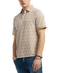 Men's Kindell Regular-Fit Wave-Print Polo Shirt