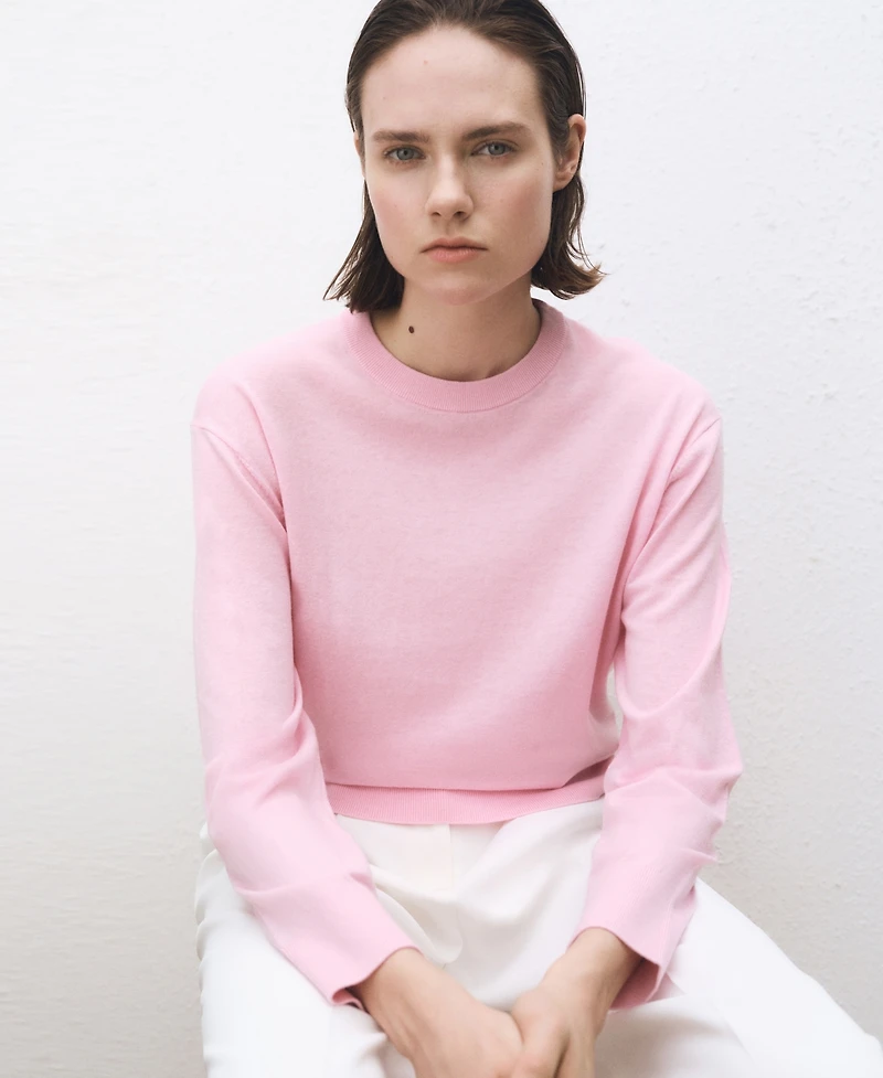 Mango Women's Wool-Blend Round-Neck Sweater