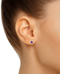 Macy's Gemstone Round Stud Earrings 10k Yellow Gold or White
