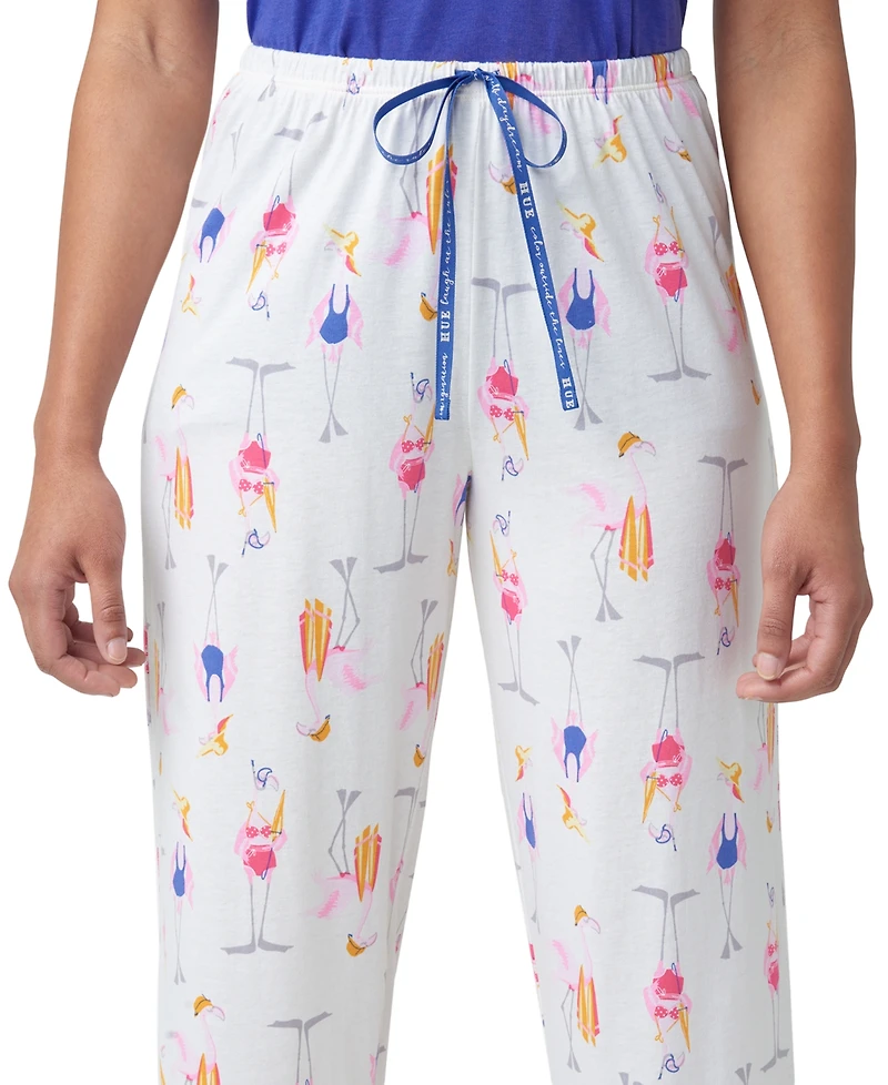 Hue Women's Beach Flamingos Printed Capri Pajama Pants