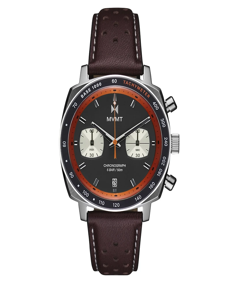 Mvmt Men's Mulholland Racer Dark Brown Leather Strap Watch, 42mm