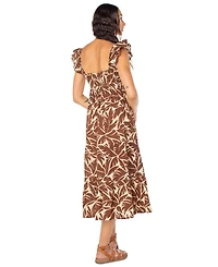 Roxy Juniors' Palmy Days Cotton Printed Tiered Midi Dress