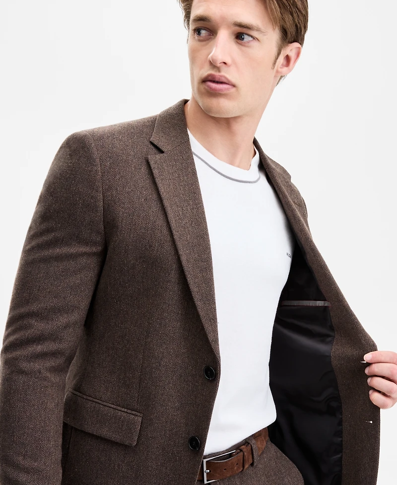 Hugo by Boss Men's Modern-Fit Herringbone Suit Jacket