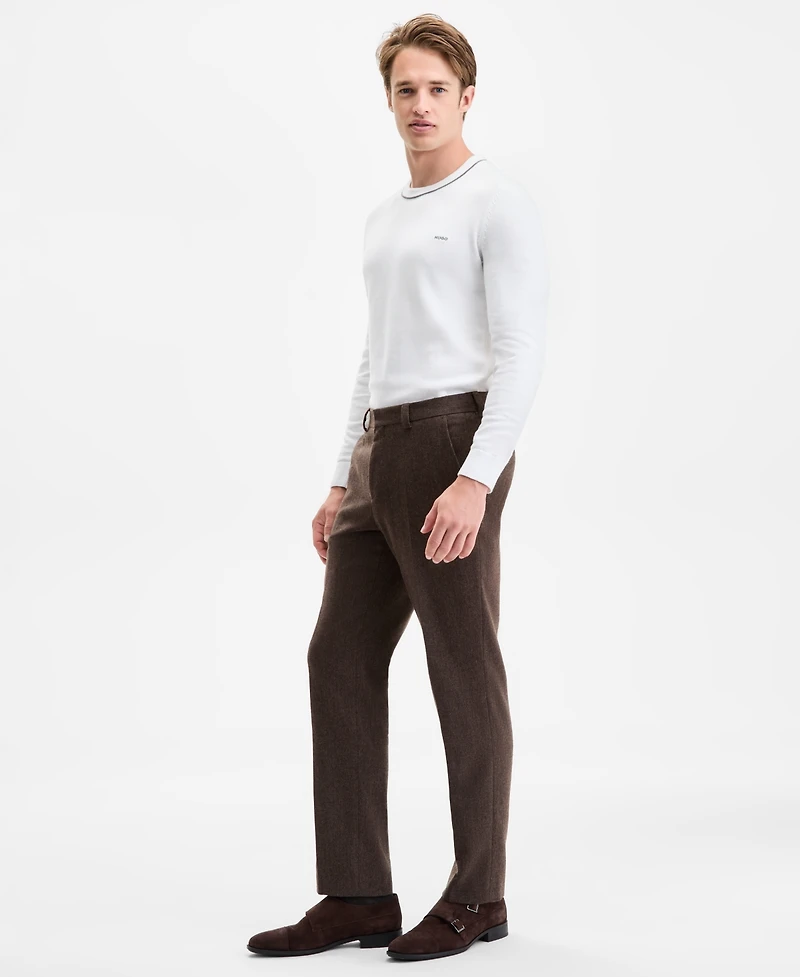 Hugo by Boss Men's Modern-Fit Herringbone Suit Pants