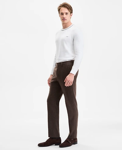 Hugo by Boss Men's Modern-Fit Herringbone Suit Pants