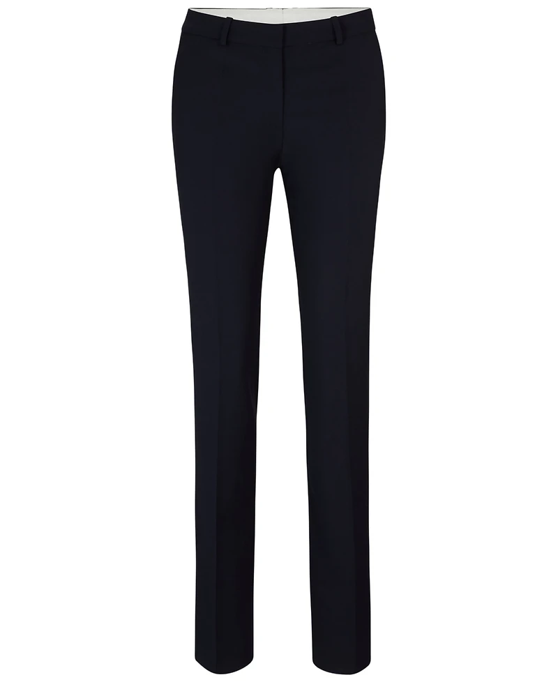 Boss by Hugo Boss Women's Virgin Wool Regular-Fit High-Rise Pants
