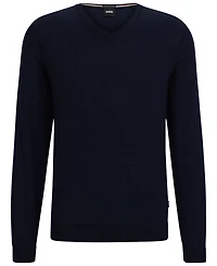 Boss by Hugo Men's Slim-Fit Merino Wool V-Neck Sweater