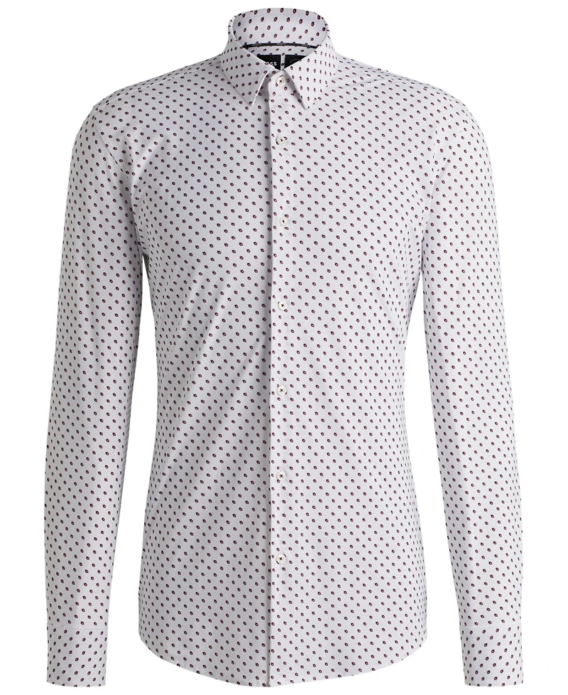 Boss by Hugo Men's Slim-Fit Geometric Print Performance Shirt