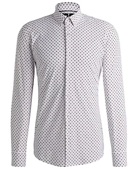Boss by Hugo Men's Slim-Fit Geometric Print Performance Shirt