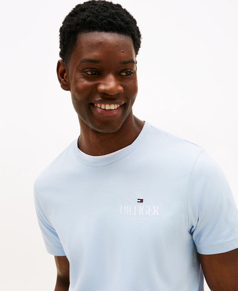 Tommy Hilfiger Men's Relaxed Fit Short Sleeve Crewneck Stack Logo T-Shirt