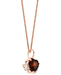 Lali Jewels Garnet (7/8 ct. t.w.) & Diamond (1/10 ct. t.w.) Heart 18" Pendant Necklace in 14k Rose Gold