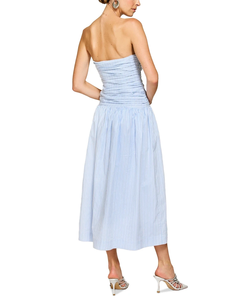 Line & Dot Women's Darra Striped Strapless Midi Dress