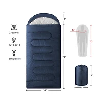 Sleeping Bags Adults Backpacking Lightweight Waterproof Cold Weather Bag Blue