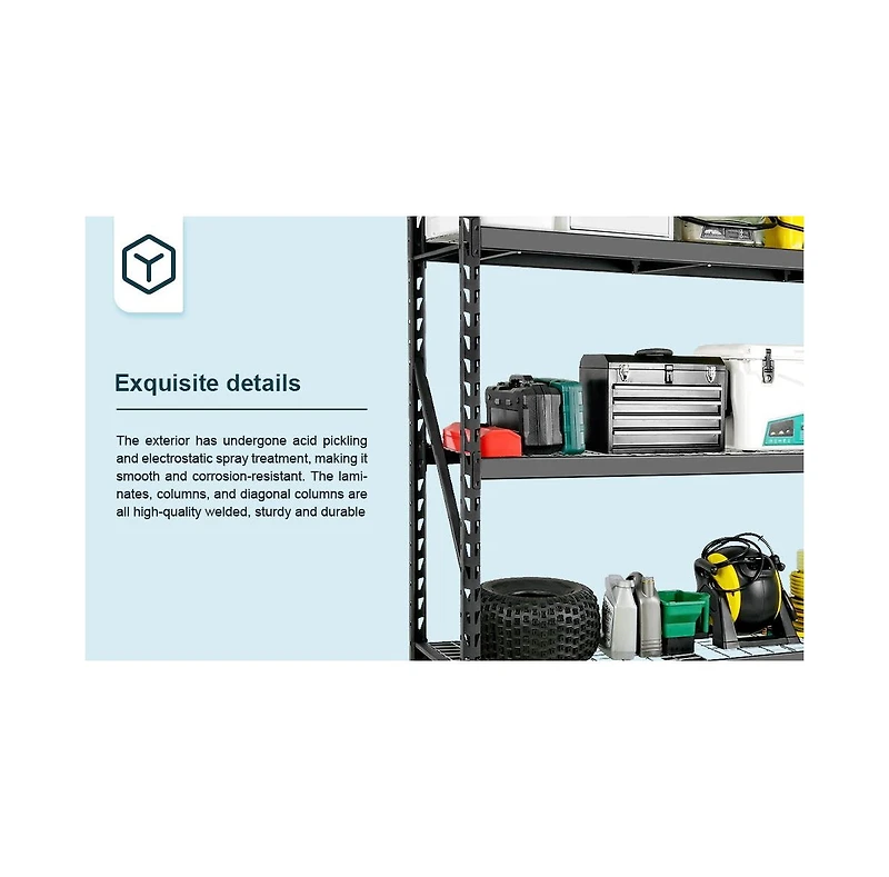 Garage Shelving Heavy Duty 72"H77"W Garage Storage Shelves 6000LBS Heavy Duty Shelving Adjustable 3 Tier Metal Shelving