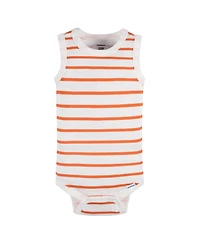Gerber Baby Boys 5-Pack Sleeveless Onesies Bodysuits, Blue Stripe, 0-3 Months