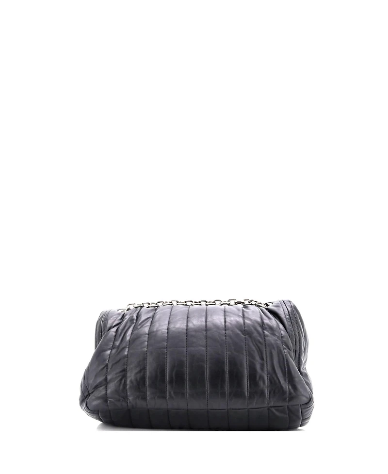 Pre-Owned Balenciaga Medium Monaco Chain Flap Shoulder Bag Quilted Leather