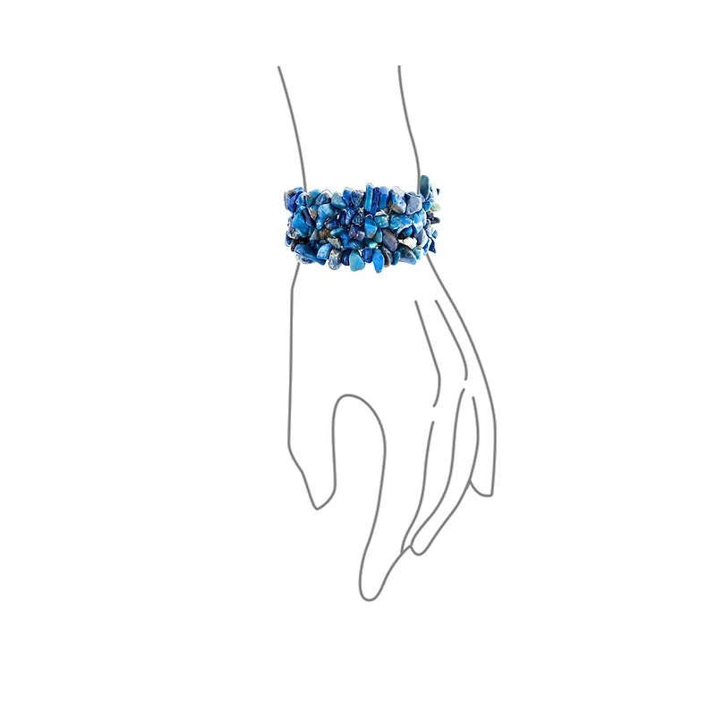 Bling Jewelry Big Chunky Multi Colors Crystal Chips Cluster Statement Wide Bracelet