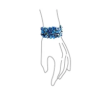 Bling Jewelry Big Chunky Multi Colors Crystal Chips Cluster Statement Wide Bracelet