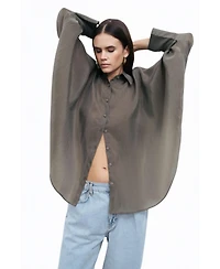 Nocturne Women's Embroidered Flowy Shirt