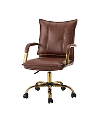 Modern Home Office Desk Chair with Golden Legs