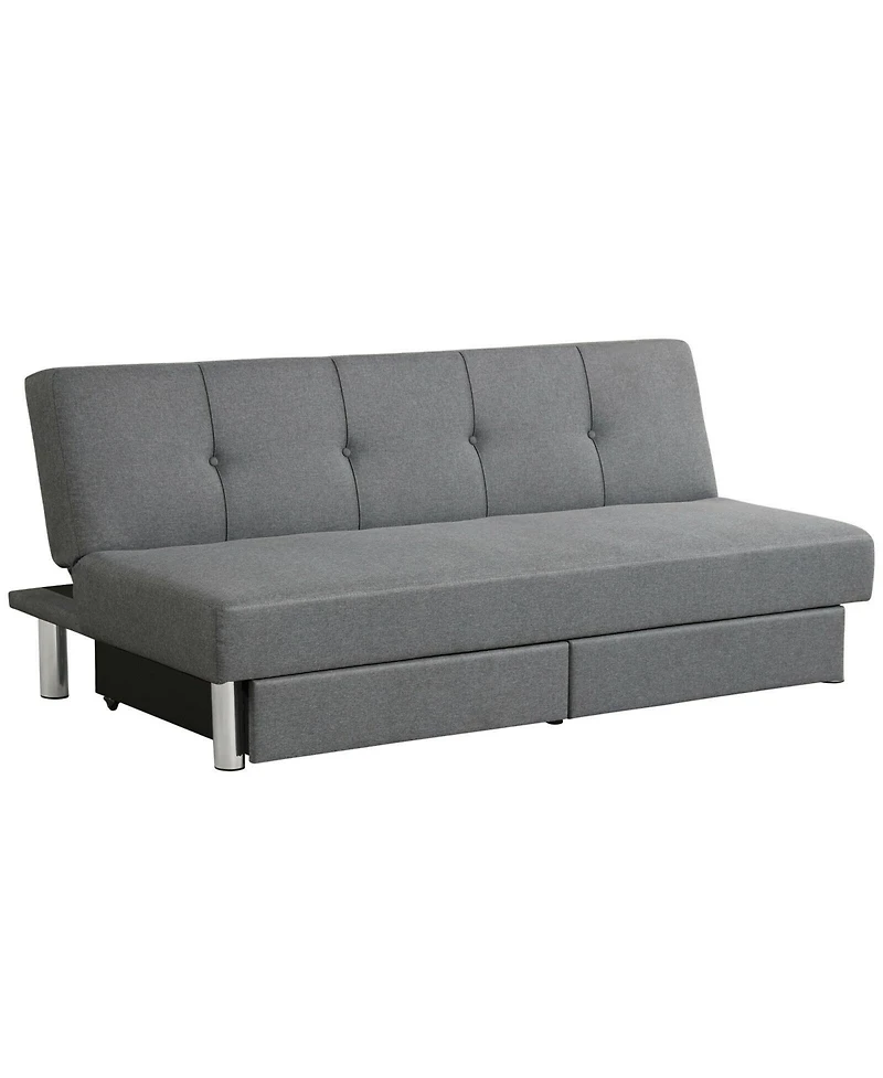 3-Seat Convertible Sofa Bed with 2 Large Drawers and 3 Adjustable Angles