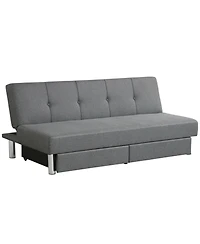3-Seat Convertible Sofa Bed with 2 Large Drawers and 3 Adjustable Angles