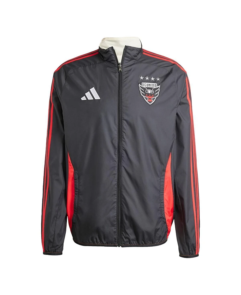 Adidas Men's Black/White D.c. United 2025 Anthem Reversible Full-Zip Jacket
