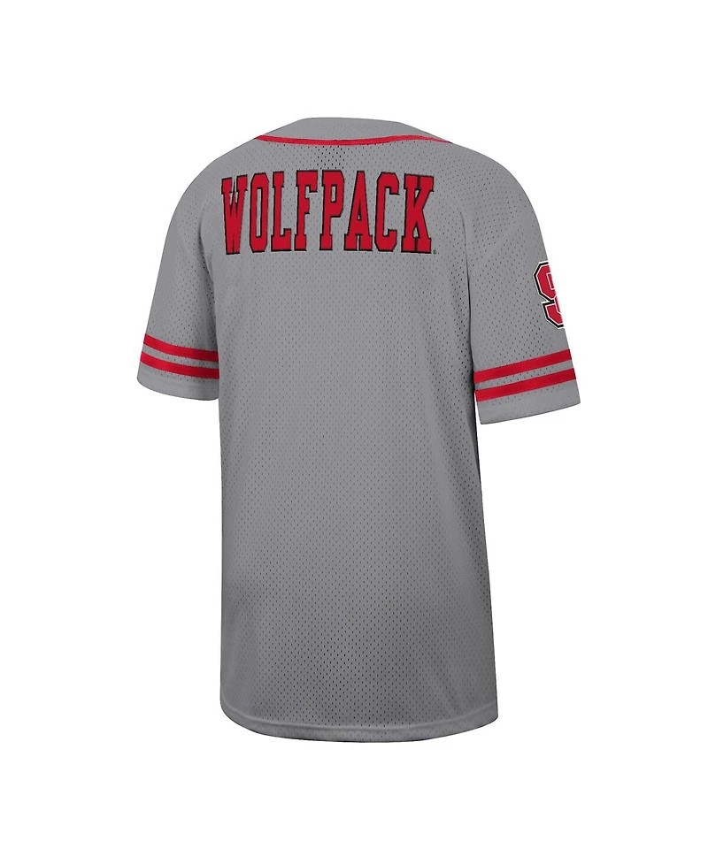 Colosseum Men's Gray Nc State Wolfpack Free Spirited Baseball Jersey