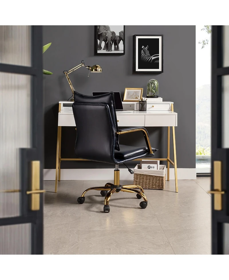 Modern Home Office Desk Chair with Golden Legs