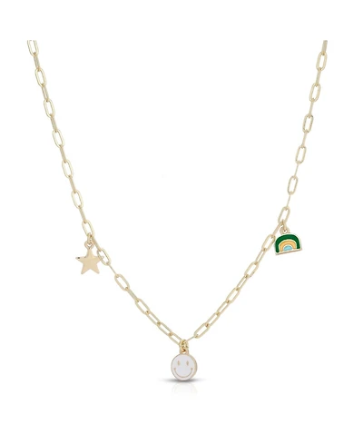 Lucky Feather Enamel Treasure Necklace