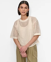 Dkny Women's Crochet Knit Top