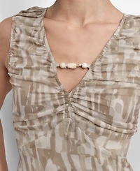 Dkny Women's City Burnout Beaded-Trim V-Neck Dress