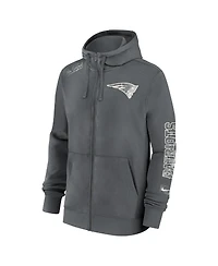 Nike Men's Gray New England Patriots Statement Performance Full-Zip Hoodie Jacket