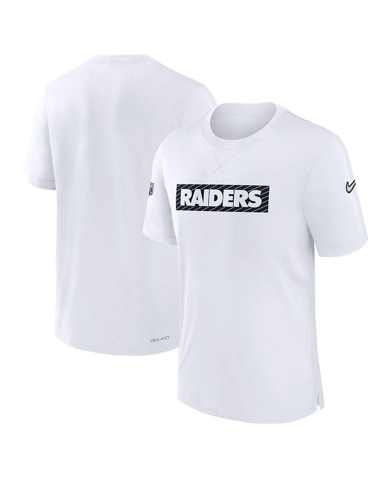 Nike Men's White Las Vegas Raiders Sideline Player Performance T-Shirt