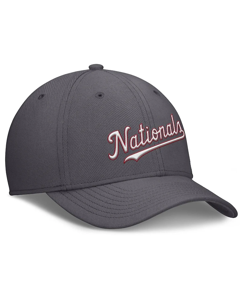 Nike Men's Gray Washington Nationals Swoosh Performance Flex Hat