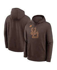 Nike Men's Brown San Diego Padres Cooperstown Collection Logo Club Pullover Hoodie