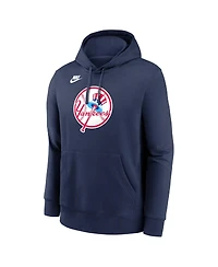 Nike Men's Navy New York Yankees Cooperstown Collection Logo Club Pullover Hoodie