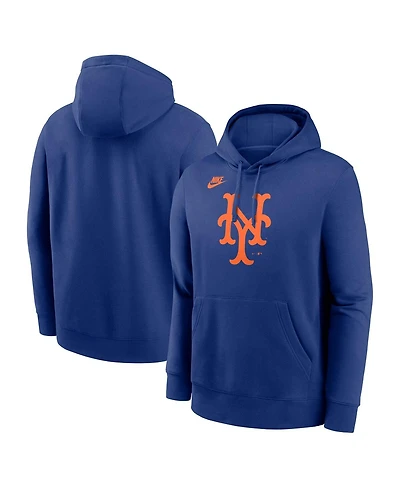 Nike Men's Royal New York Mets Cooperstown Collection Logo Club Pullover Hoodie
